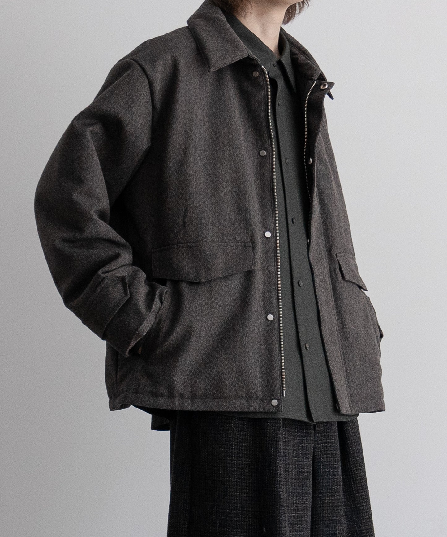 Tech padded wool flight blouson