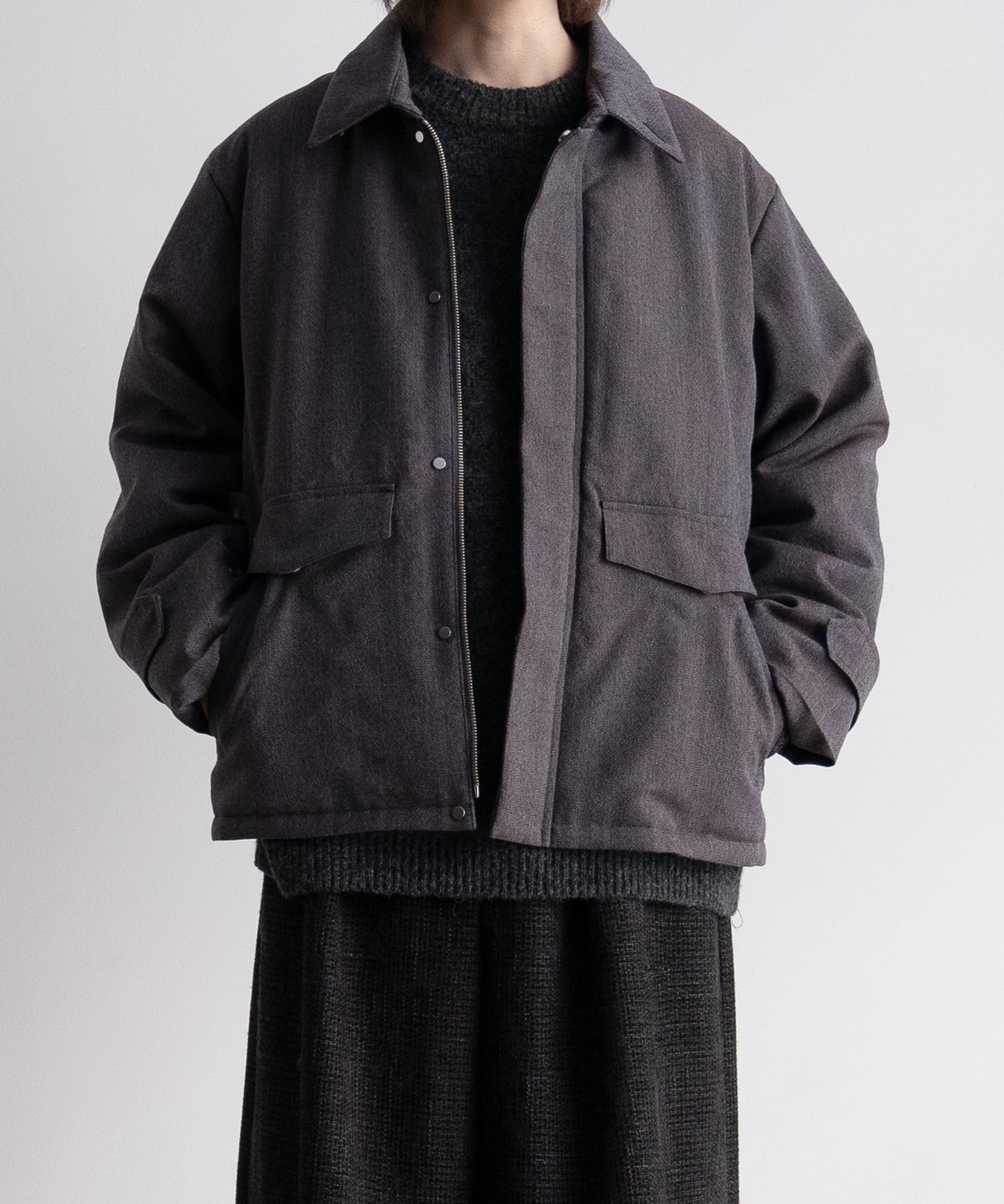 Tech padded wool flight blouson